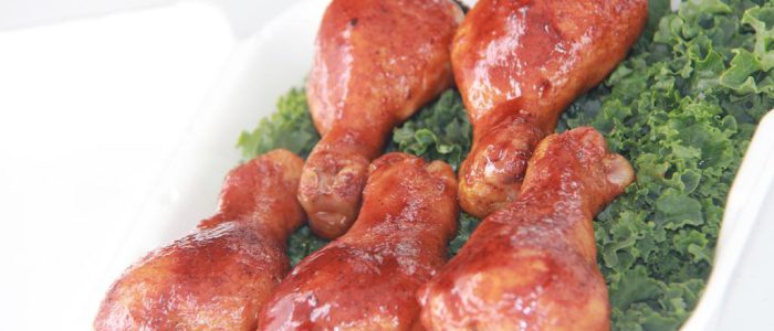 Wings on a bed of lettuce