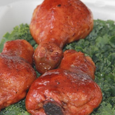 Wings on a bed of lettuce